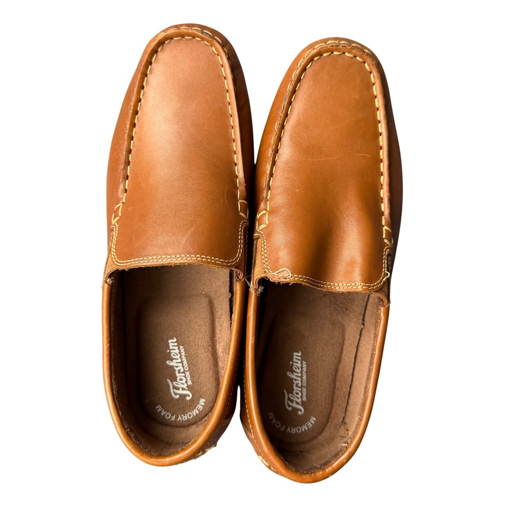 Florsheim Kids Jasper Venetian Cognac Brown Leather Loafers 16564 Size 7M